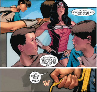 Illustration for article titled Cute scene from "Sensation Comics featuring Wonder Woman" #3